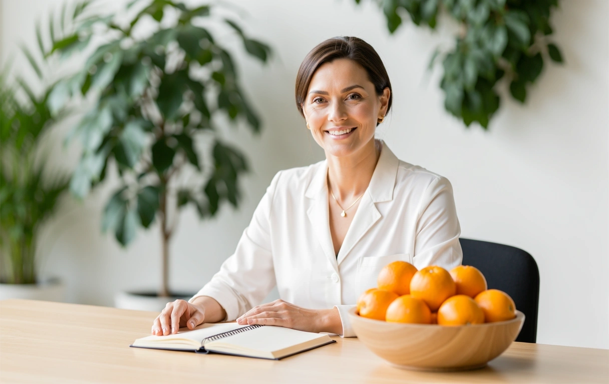 Nutrition expert in a professional consulting environment